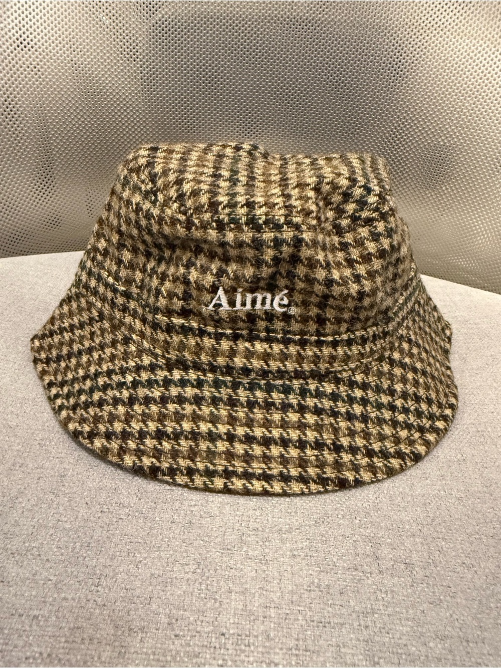 Aimé Leon Dore Wool Houndstooth Bucket Hat S/M - Brown & Tan